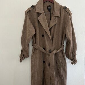 Houndstooth Trench Coat